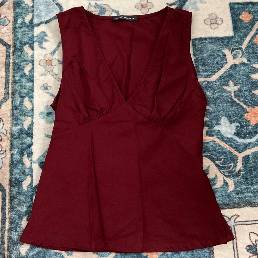 Burgundy V-Neck tank top